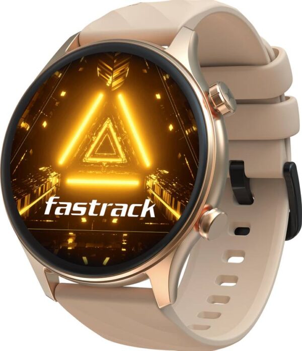 Fastrack Optimus2 Pro-1.43'' AMOLED|Advanced Blazing Fast UI|AOD|Metal Case|Working Crown Smartwatch  (Beige Strap, Free Size)
